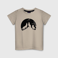 Детская футболка Три волка и луна