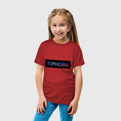 Футболка хлопковая детская Сериал Euphoria - Эйфория, цвет: красный — фото 2