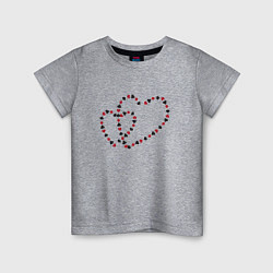 Детская футболка Два влюбленных сердца линией из игральных карт раз