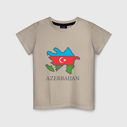 Футболка хлопковая детская Map Azerbaijan, цвет: миндальный