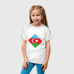 Футболка хлопковая детская Flag Azerbaijan, цвет: белый — фото 2