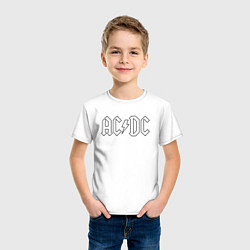 Футболка хлопковая детская ACDC Logo Молния, цвет: белый — фото 2