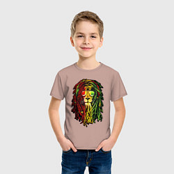 Футболка хлопковая детская Jam lioN, цвет: пыльно-розовый — фото 2