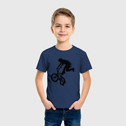 Футболка хлопковая детская ВЕЛОСПОРТ BMX Racing ВЕЛОСИПЕДИСТ, цвет: тёмно-синий — фото 2