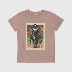 Футболка хлопковая детская Viper Valorant Art, цвет: пыльно-розовый