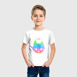 Футболка хлопковая детская Stray: Gradient, цвет: белый — фото 2