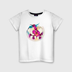 Детская футболка Сердитая птица в красивых цветах