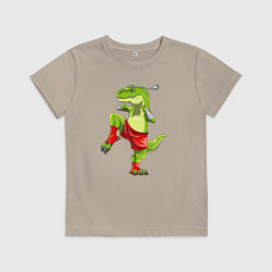 Футболка хлопковая детская Дино Муай Тай, цвет: миндальный