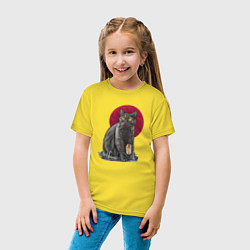 Футболка хлопковая детская Кот программист и мышка, цвет: желтый — фото 2