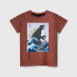 Детская футболка Godzilla in The Waves Eastern