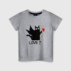 Детская футболка LOVE CAT WHAT cat
