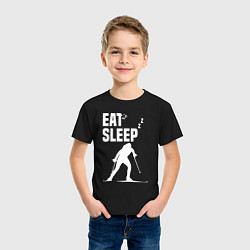 Футболка хлопковая детская Ешь, Спи, Биатлон, цвет: черный — фото 2