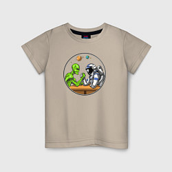 Детская футболка Армрестлинг пришелец против космонавта