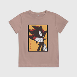 Футболка хлопковая детская Ёж Шэдоу 006, цвет: пыльно-розовый