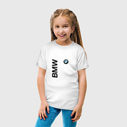 Футболка хлопковая детская BMW ато супер, цвет: белый — фото 2