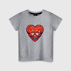 Детская футболка Пламенное сердце череп