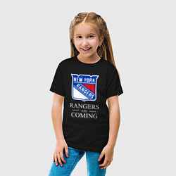 Футболка хлопковая детская Rangers are coming, Нью Йорк Рейнджерс, New York R, цвет: черный — фото 2