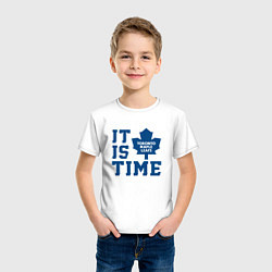 Футболка хлопковая детская It is Toronto Maple Leafs Time, Торонто Мейпл Лифс, цвет: белый — фото 2