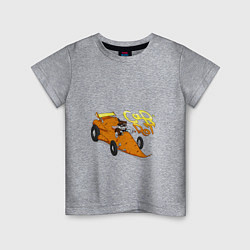Детская футболка Заяц на морквобиле