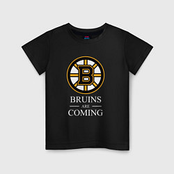 Футболка хлопковая детская Boston are coming, Бостон Брюинз, Boston Bruins, цвет: черный