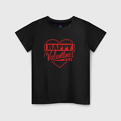 Детская футболка С Днём Святого Валентина Праздничная Надпись