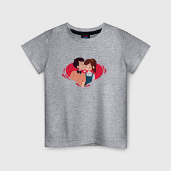 Детская футболка Целующаяся Пара Сердца
