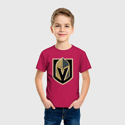 Футболка хлопковая детская Vegas Golden Knights , Вегас Голден Найтс, цвет: маджента — фото 2