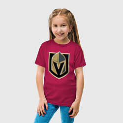 Футболка хлопковая детская Vegas Golden Knights , Вегас Голден Найтс, цвет: маджента — фото 2