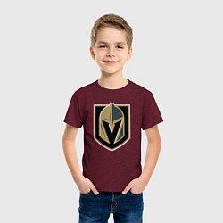 Футболка хлопковая детская Vegas Golden Knights , Вегас Голден Найтс, цвет: меланж-бордовый — фото 2