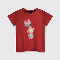 Детская футболка Мишка с воздушным пирожным