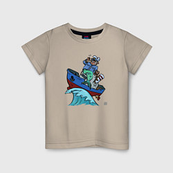 Детская футболка Капитан-русалка и бот