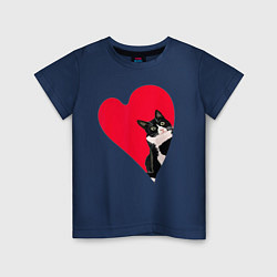 Детская футболка Кот в валентинке