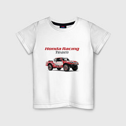 Футболка хлопковая детская Honda racing team, цвет: белый