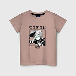 Детская футболка Горо Собачий воин, Genshin Impact