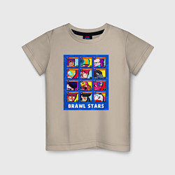 Детская футболка Бойцы Бравл Старс на синем фоне Про аккаунт 35 ран
