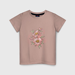 Детская футболка Нежные розовые цветы