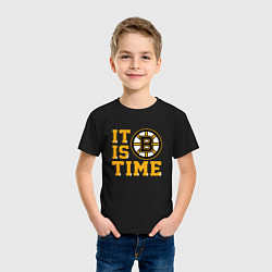 Футболка хлопковая детская It Is Boston Bruins Time, Бостон Брюинз, цвет: черный — фото 2