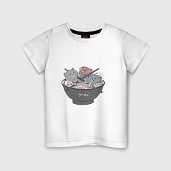 Детская футболка Коты и рамен