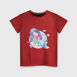 Детская футболка Красивая русалочка с рыбками Детский стиль