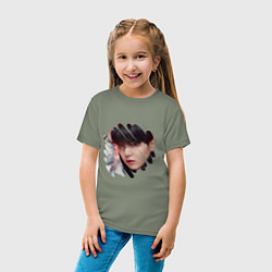 Футболка хлопковая детская Agust D SUGA BTS, цвет: авокадо — фото 2