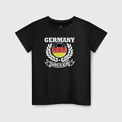 Футболка хлопковая детская Футбол Германия, цвет: черный