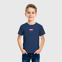 Футболка хлопковая детская ФЛАГ РОССИИ МИНИМАЛИЗМ, цвет: тёмно-синий — фото 2