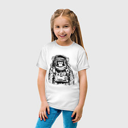 Футболка хлопковая детская Monkey Astronaut, цвет: белый — фото 2