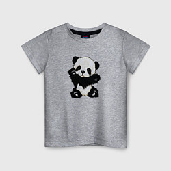Футболка хлопковая детская Cute Baby Panda, цвет: меланж