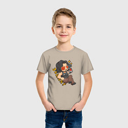 Футболка хлопковая детская Johnny Джонник Cyberpunk, цвет: миндальный — фото 2