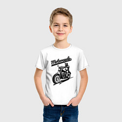 Футболка хлопковая детская Motorcycle Cool rider, цвет: белый — фото 2