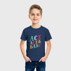 Футболка хлопковая детская Ace Ace Baby, цвет: тёмно-синий — фото 2