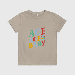 Футболка хлопковая детская Ace Ace Baby, цвет: миндальный