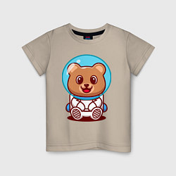 Детская футболка Медведь космонавт в скафандре