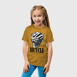 Футболка хлопковая детская Bicycle Skull, цвет: горчичный — фото 2